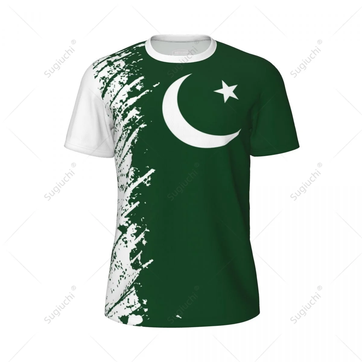 Exclusive design Pakistan Flag Grain 3D Printed Men For Running Bike Soccer Tennis Fitness Sports tshirt Mesh Fans Short T-shirt