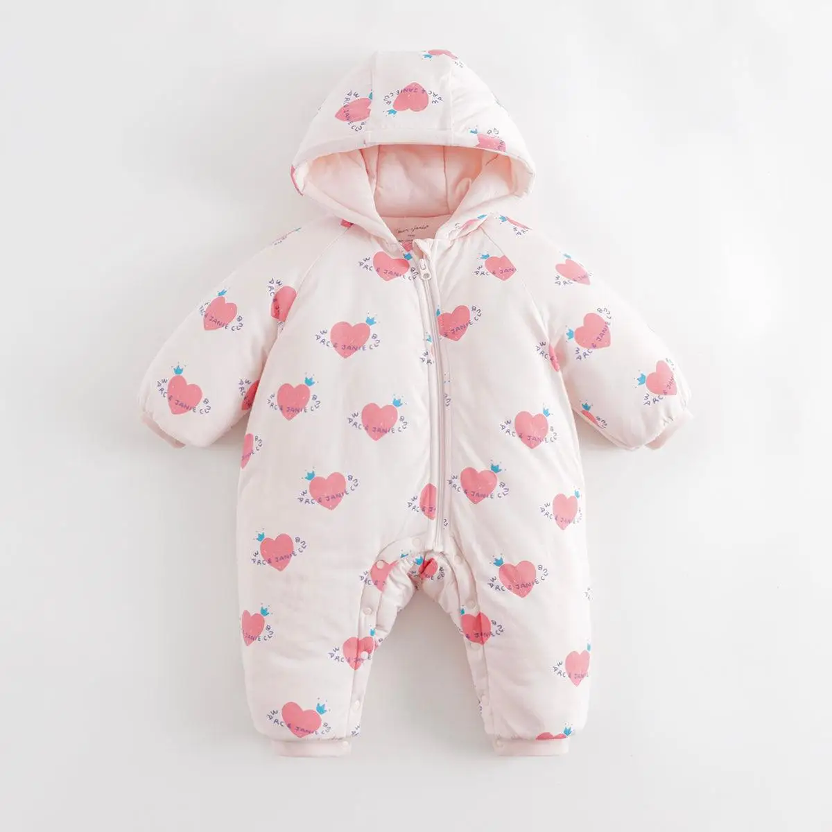 

MARC&JANIE Baby Boys Girls Clip Cotton Warm Hooded Bodysuit Baby Crawling for Winter 231265