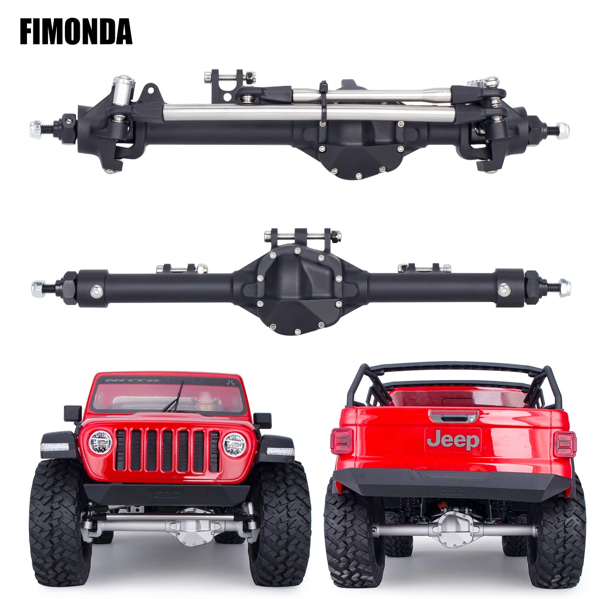 CNC Aluminum Axle Alloy Front & Rear Straight Axles for 1/10 RC Crawler Axial SCX10 II, VS4-10 – Upgrade Parts