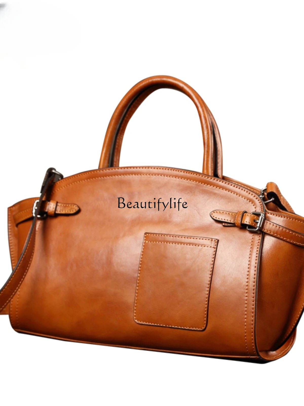 Wings Style Bag Genuine Leather Retro Handmade First Layer Cowhide Large Capacity Portable