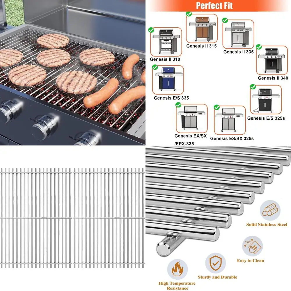 

18.75 Inch Stainless Steel Cooking Grate for Genesis II and Genesis II LX 300 Series Gas Grills, Replacement Part for 66095