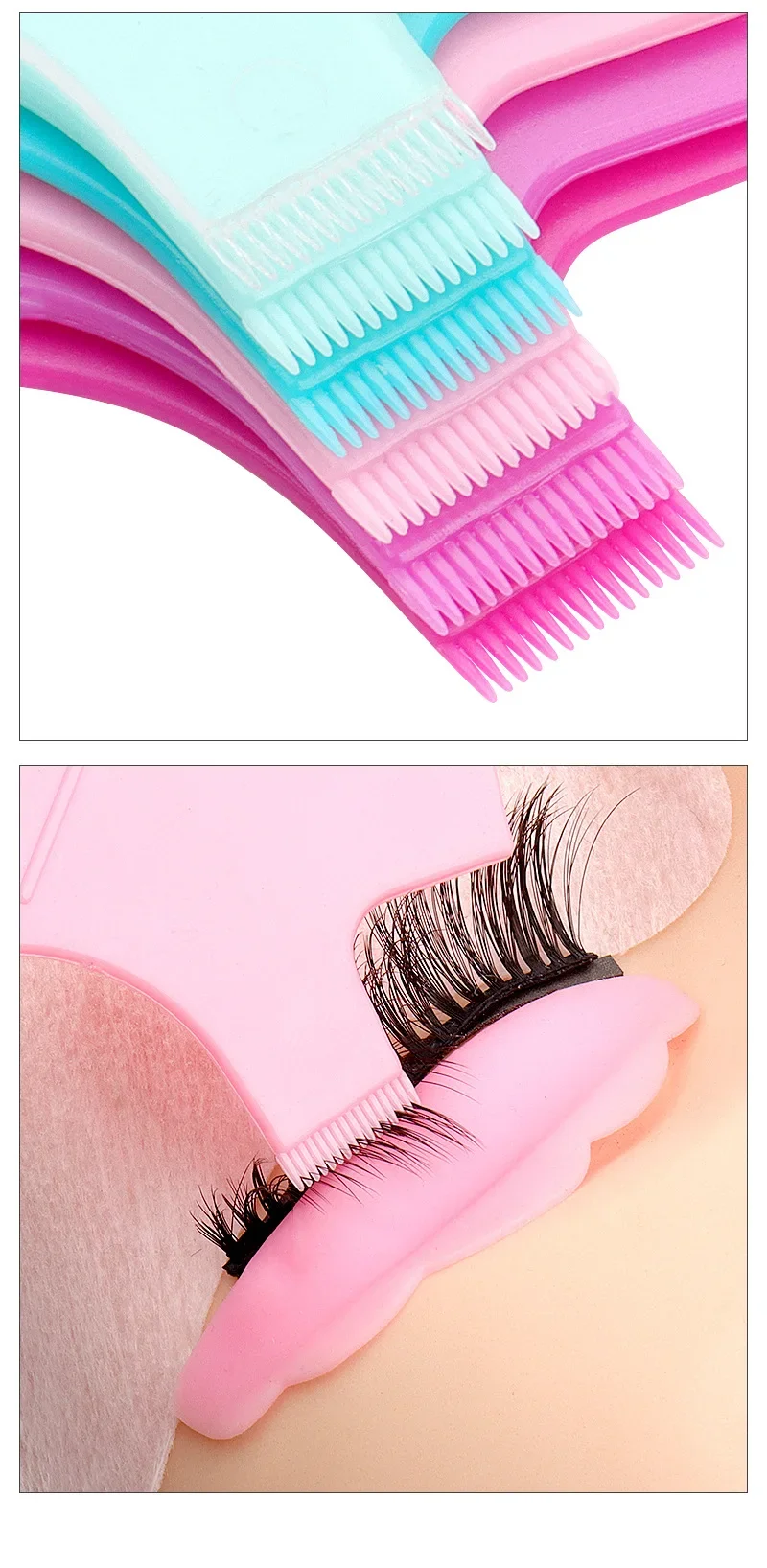 10 Stück Wiederverwendbare Plastik-Wimpernbürsten, Y-förmiger Reinigungskamm, Wimpernlifting-Curler, Wimpernverlängerungs-Permanente-Wimpernwerkzeuge