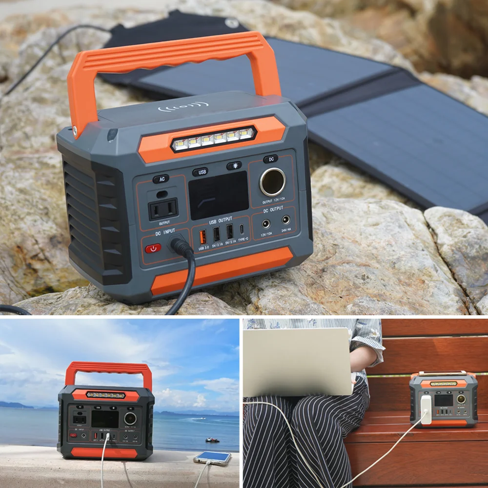 Portátil Power Station Gerador Solar, 300W, 288WH, AC Pure Sine Wave Power Bank, Outdoor Bateria de Emergência, Camping Multi-dispositivo