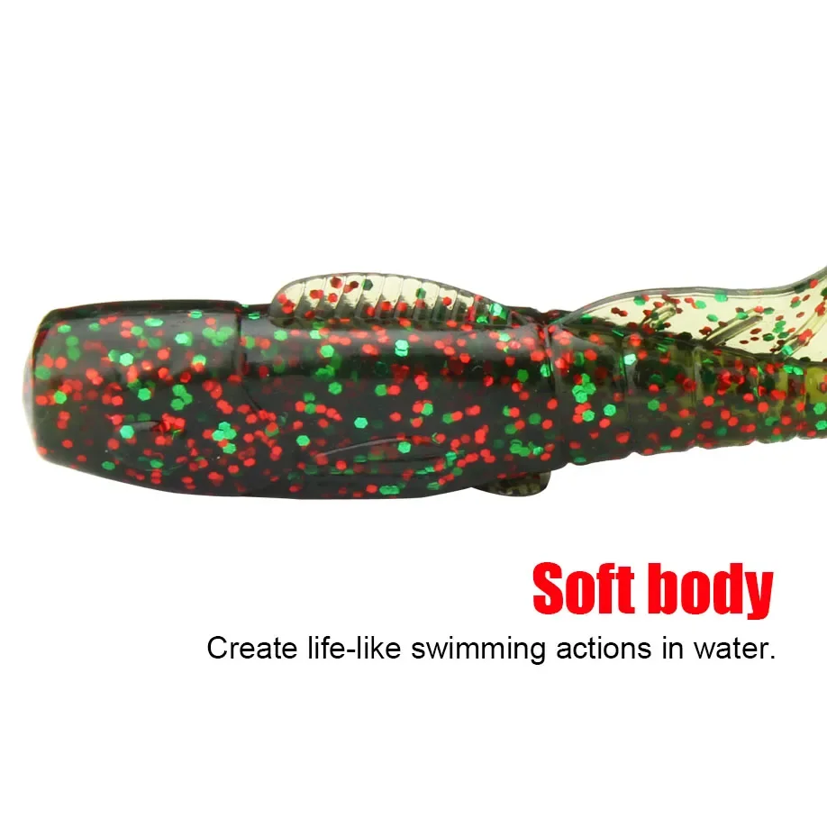 Spinpoler 11cm Soft Lure Grub Worm 3pcs Long Tail Grub Artificial Crank Big Bait Wobbler Swimbait For Bass Trout Crappie Pike image 2