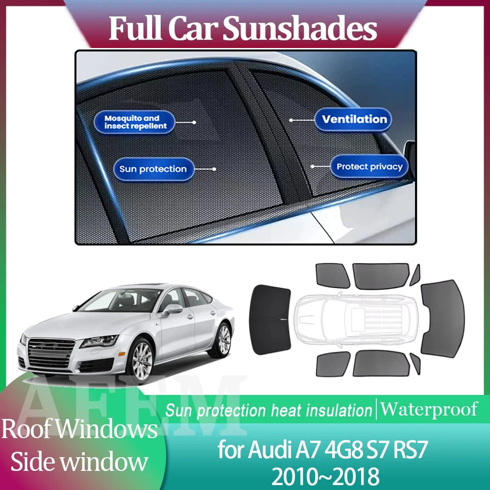 Auto-Sonnenschutz für Audi A7 4G8 S7 RS7 2010~2018 2011 Seitenwindschutzscheiben-Vorhang Dachfenster Sonnenblende Schiebedach-Abdeckung Zubehör