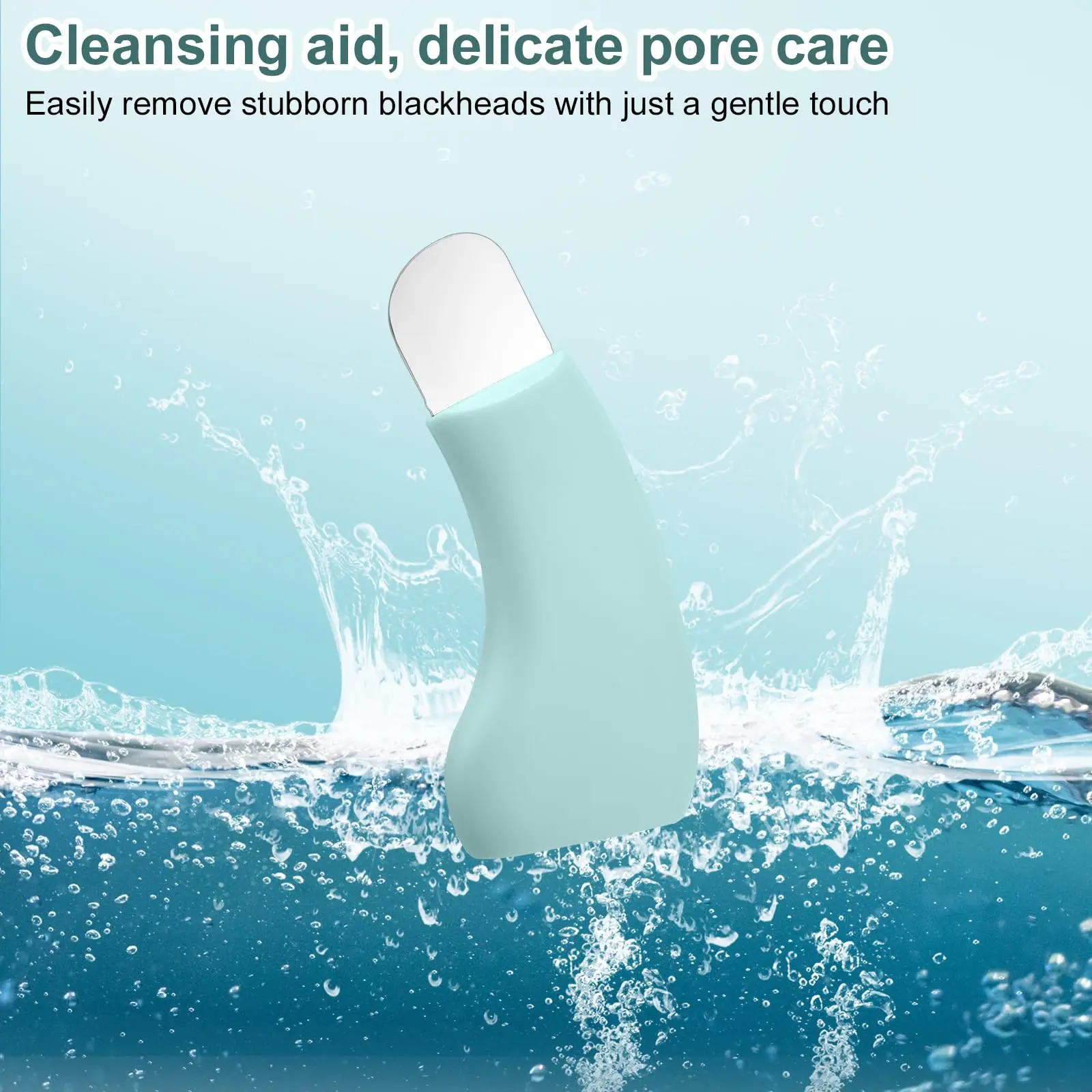 블랙헤드 제거 도구, 스테인레스 스틸 얼굴 스크레이퍼 도구, 블랙 헤드 추출기, 피부용 방진 커버가 있는 실리콘 브러시