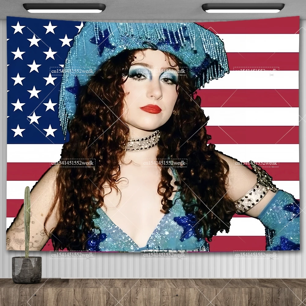 The Midwest Princess Wall Tapestry Chappell  Roan American Flag Meme Tapestry Wall Hanging Aesthetic Home And Garden Banners - view 2