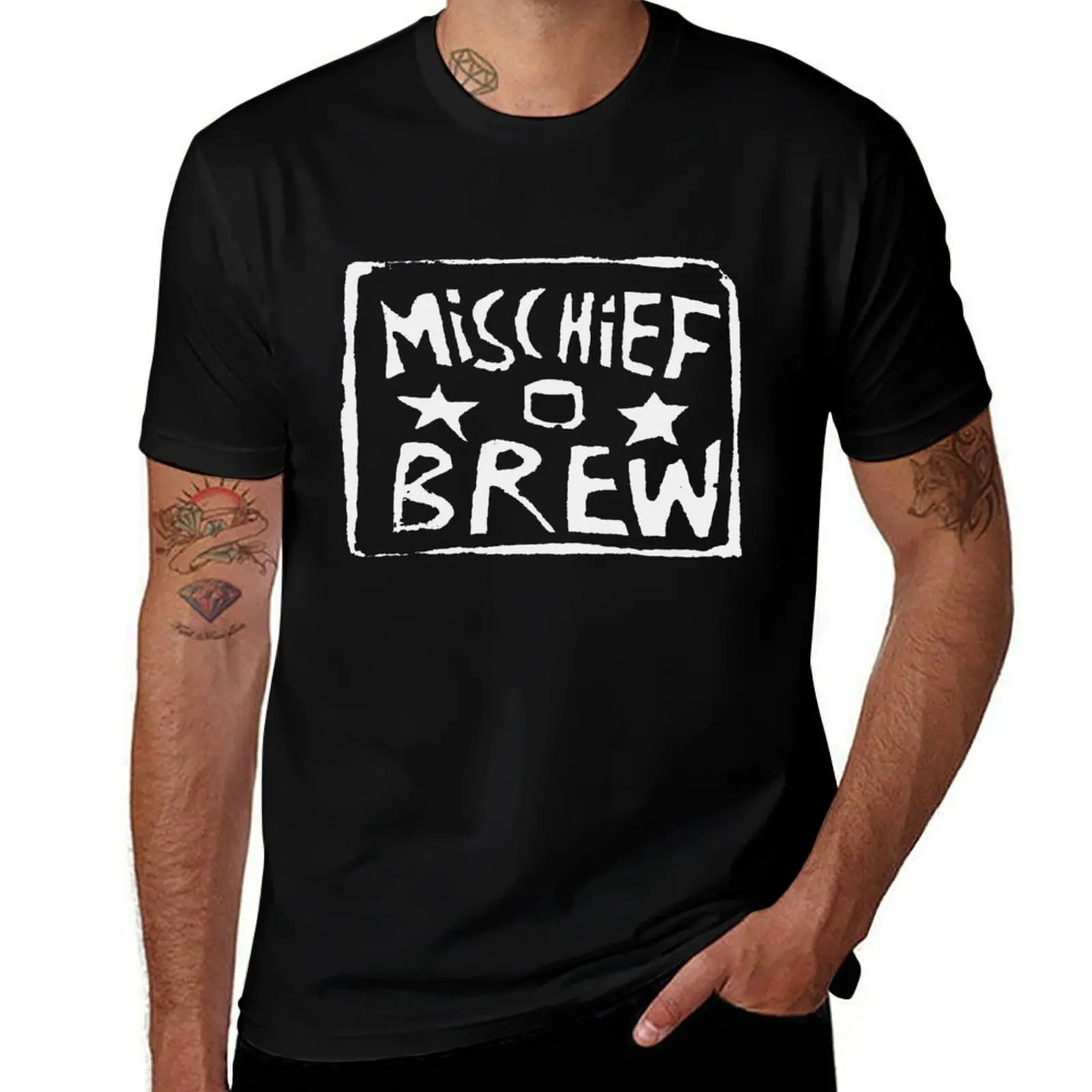 

XINSHOUS Mischief Brew Punk Band T-Shirt funny t shirts man man t shirts graphic cotton tshirt 100% T-shirt