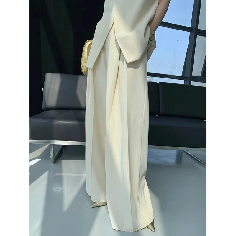 Deconstructed Sleeveless Vest Suit Set Women Summer Elegant Asymmetric Vest Wrinkle Resistant Avant Garde Office 2Piece Set