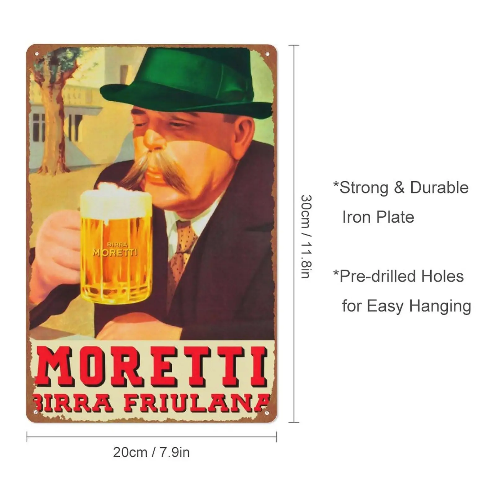 Birra Moretti Retro Sign 2 Poster Tin Metal Sign Vintage Wall Plaque Decor 8x12 Inch