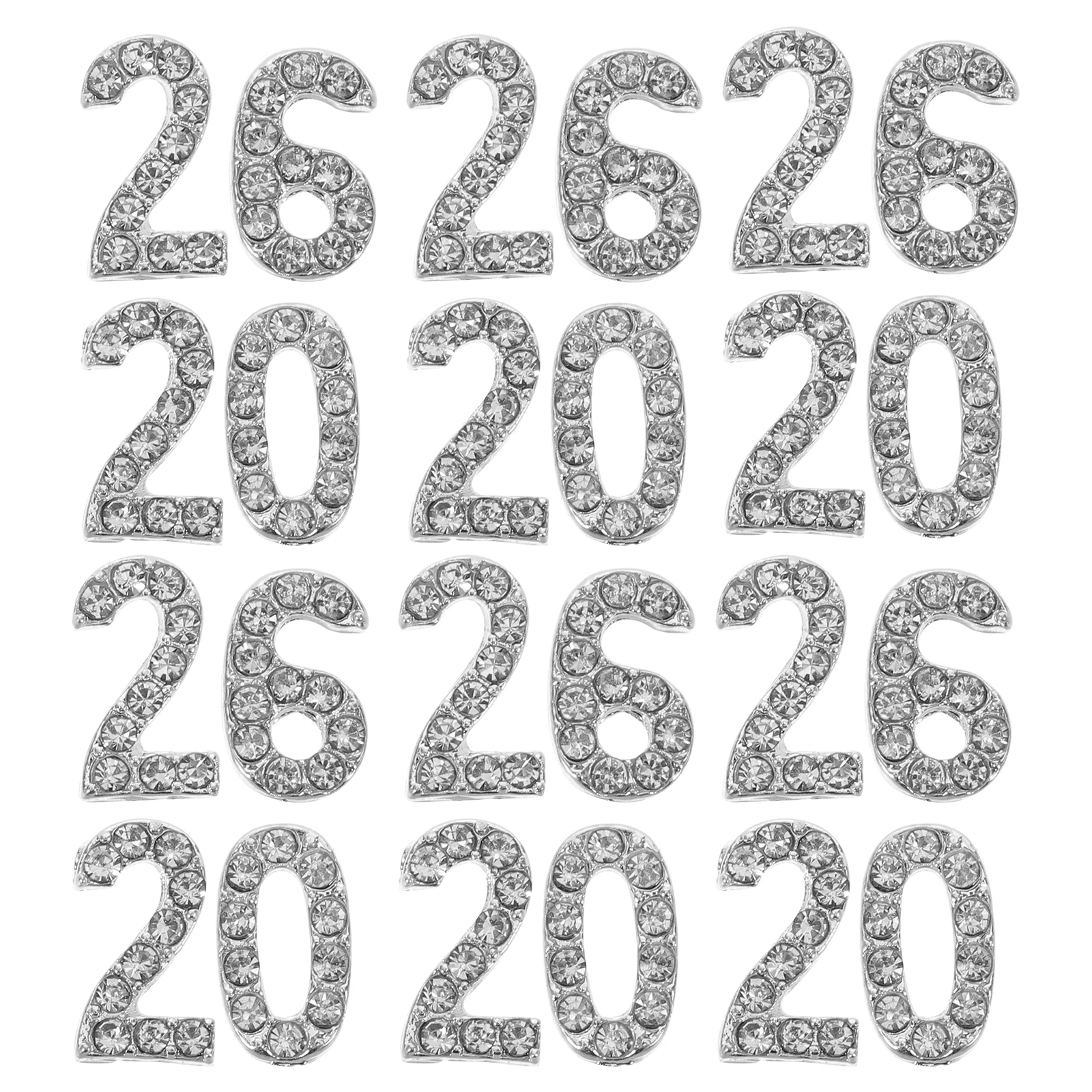 

32Pcs Rhinestone for Nails - Shining Number Nail Charms Set Luxury Nail Art Embellishments Secure Fit Long Wear Silver Finish