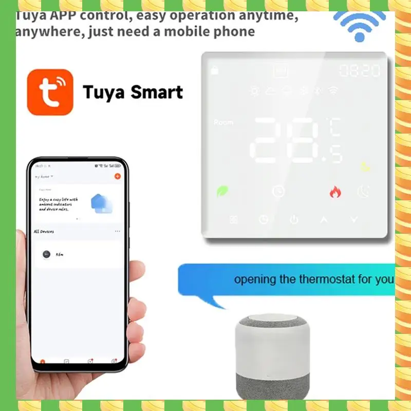 

AB53 Tuya Wi-Fi умный термостат электрический подогрев пола TRV вода газовый котел температура голосовой пульт дистанционного управления 16A прочный