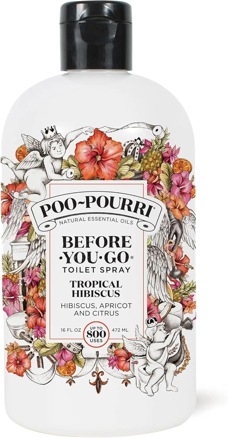 

Спрей-освежитель для туалета Before-You-Go, Тропический гибискус, 16 жидких унций, до 800 применений, устраняет запахи в ванной