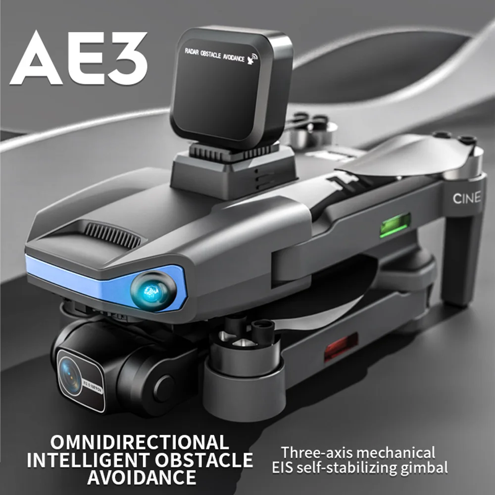 AE3 PROMax Obstacle Avoidance And Brushless Drone Three-axis Anti Shake Gimbal 8K High-definition Aerial GPS RC Toys