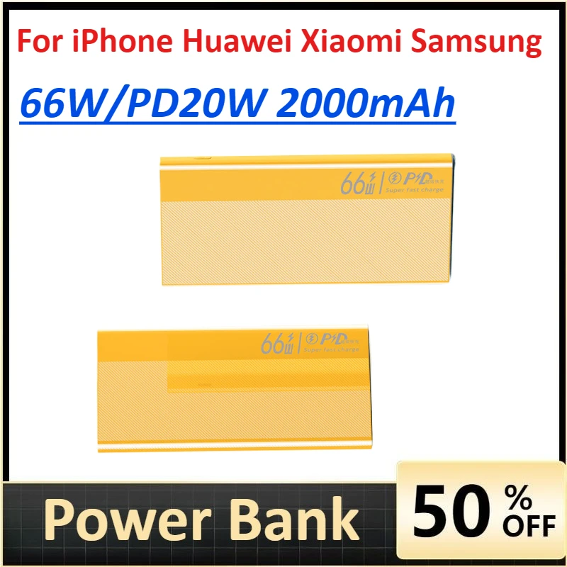 Power Bank 20000mAh 66W PD Pengisian Daya Super Cepat untuk IPhone Huawei Xiaomi Samsung Powerbank Baterai Eksternal