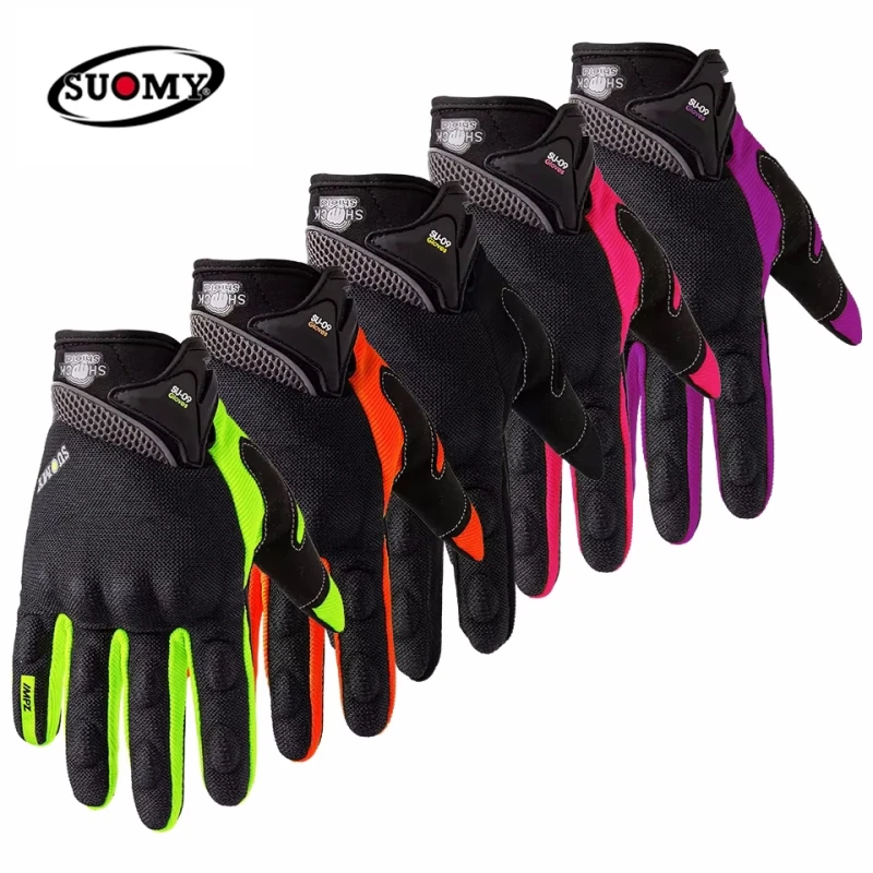 

SUOMY SU-09 Motorcycle Gloves Summer Breathable Motorcyclist Gloves Men Women Motorbike Riders Touch Screen Full Finger Gloves