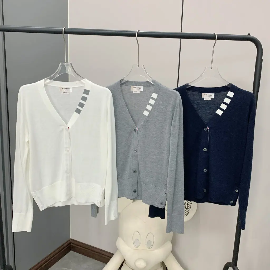 

THOM BRASSY 9561 Four Bar Collar Small Cardigan 8271TB Four Bar Collar Large Cardigan Women's Fashion Outerwear