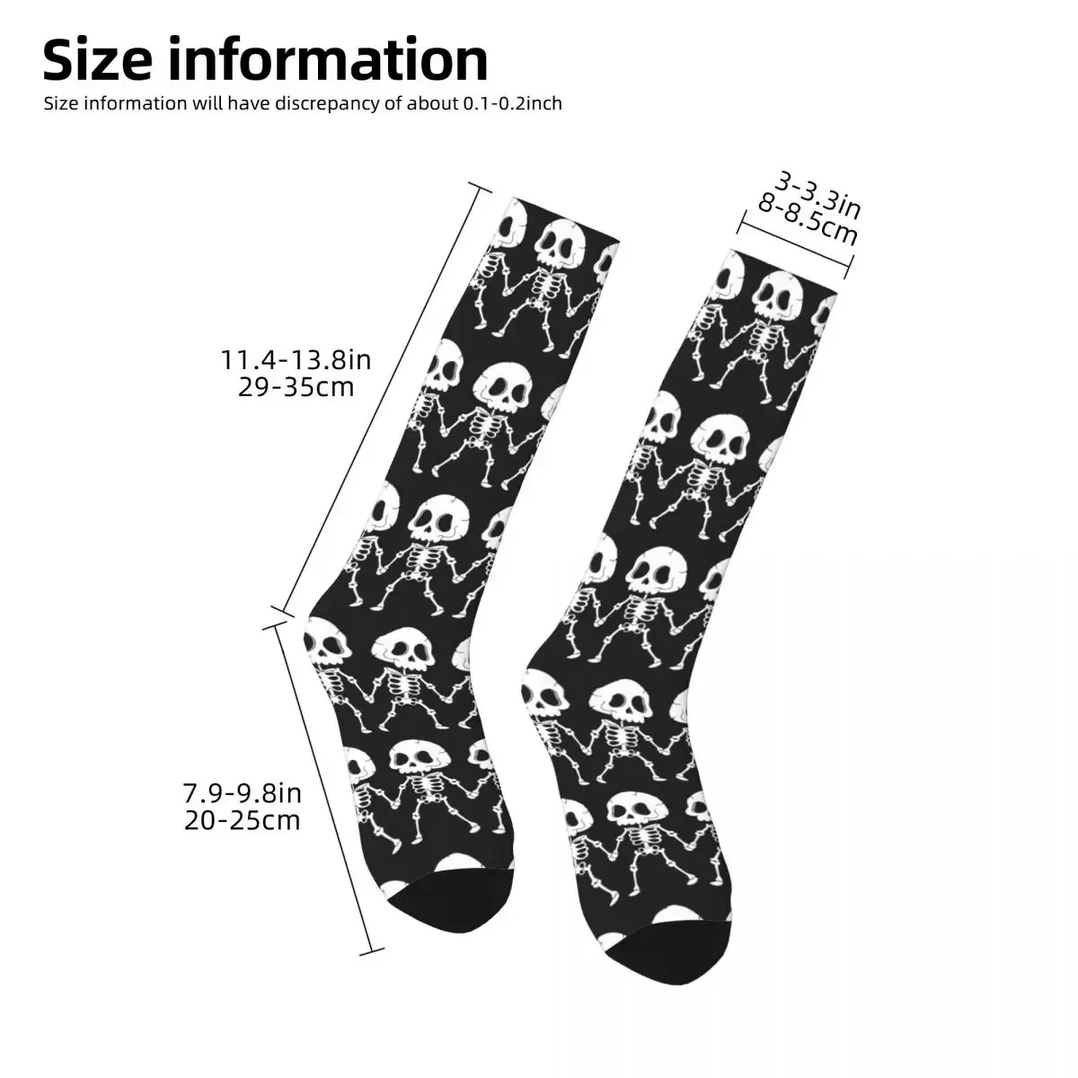 Casual Male Calf Length Socks Cute Skeleton Dance Cartoon Accessories Super Soft Trendy Skeleton Bones Skull Stockings  Gifts