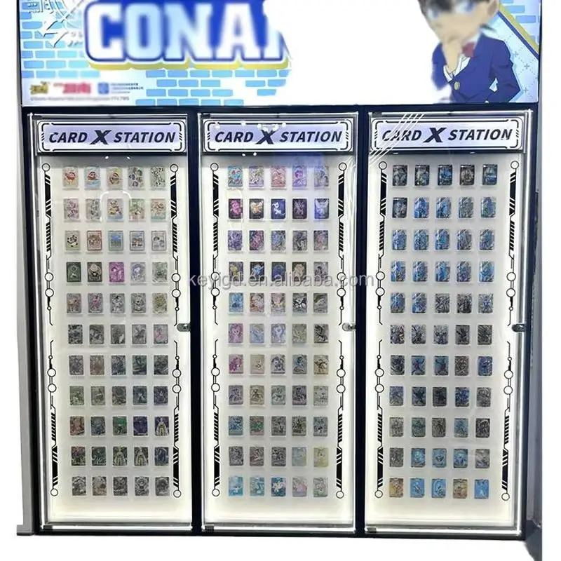 custom.Wall Mounted LED Lighting Trading Cards Display Lockable Glass Metal Graded PSAS Card TCG Shop Display