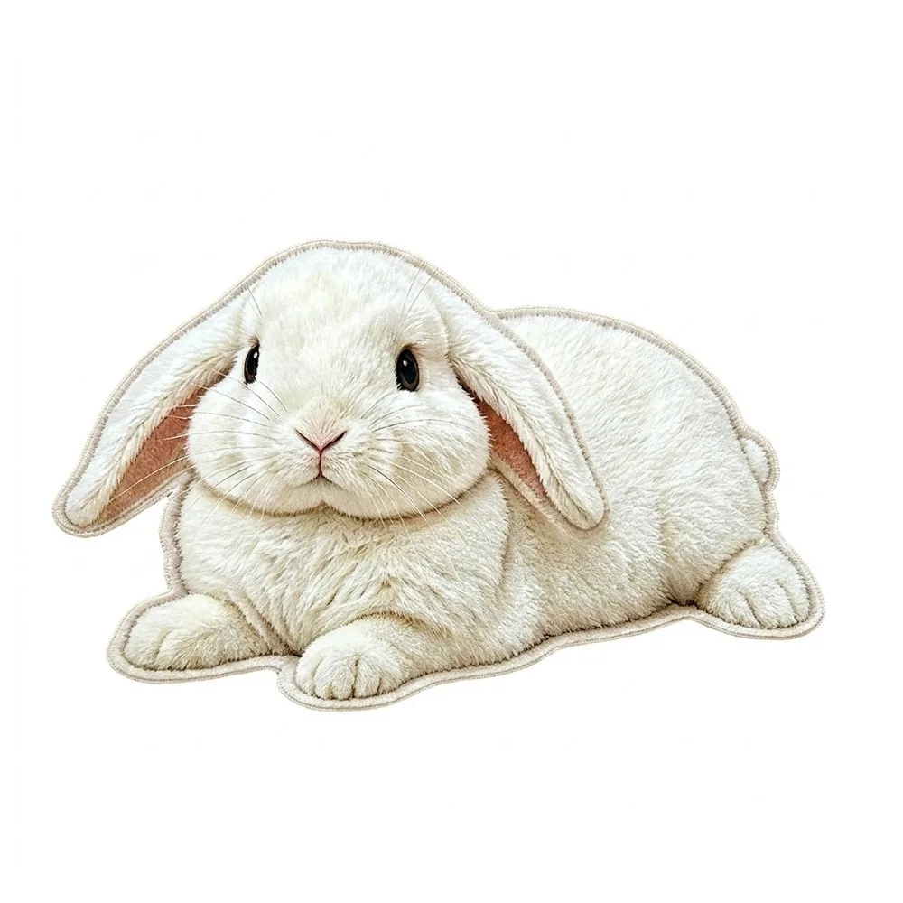 Cute Water Absorbent Rabbit Shape Rug Soft Washable Irregular Shape Floor Mat Floor Carpet Home Decoration