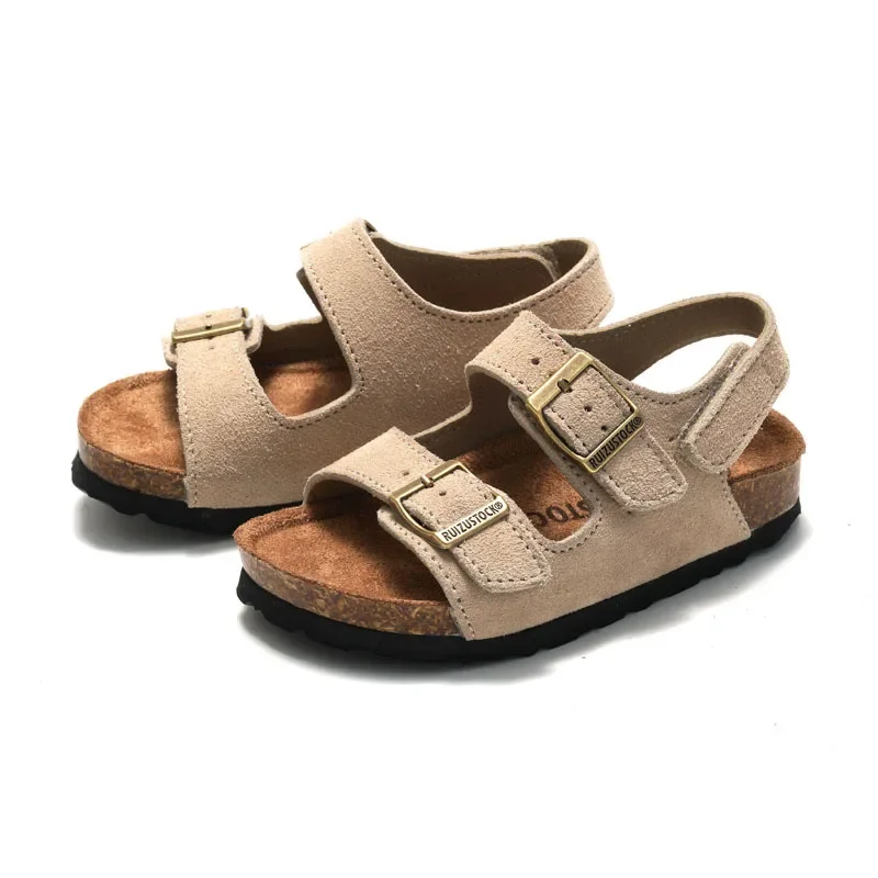 New Arrived Childrens Frosted Cork Sandals for Boys Girls Beach Shoes Comfortable and Cool Student Sandals