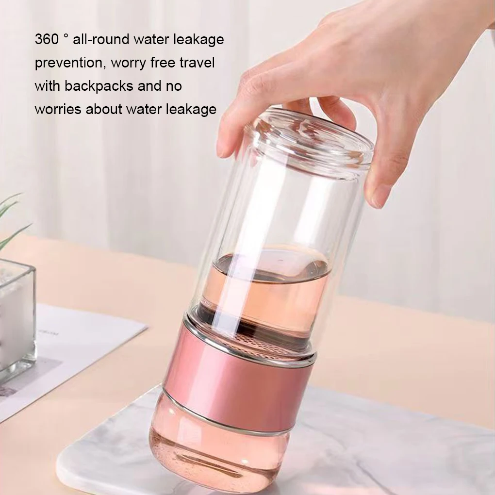 500ML Tea Water Bottle High Borosilicate Glass Double Layer Tea Water Cup Infuser Tumbler Drinkware Water Bottle With Tea Filter