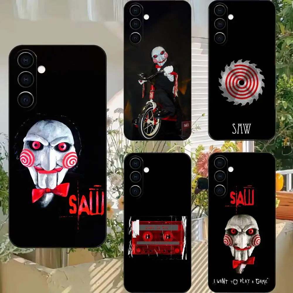 Horror S-Saw Jigsaw-es  Black Soft Silicone Phone Case for Samsung A73 20,21,22,31,32,52,53,72
