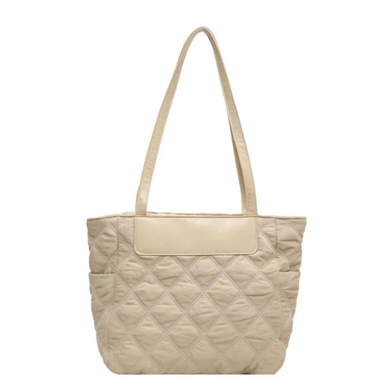 

Nylon Tote Bag Large Capacity Trendy Shoulder Bag for Girl Women Versatile Lady Purse Solid Color Shopping Bag Handbag