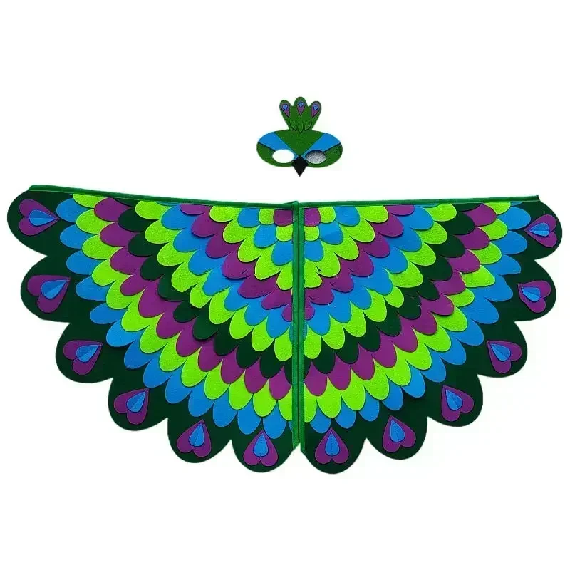 Cosplay Kids Costume Stage Performance Owl Peacock Wings Performance Props Clothes Halloween Party for Girls Boys Cloak Costumes