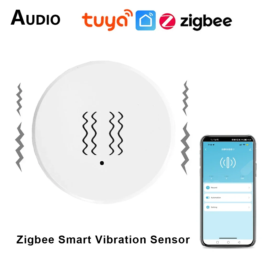 tuya zigbee inteligente vibracao tilt sensor detector home security protection smartlife app monitor em tempo real notificacao de alarme 01