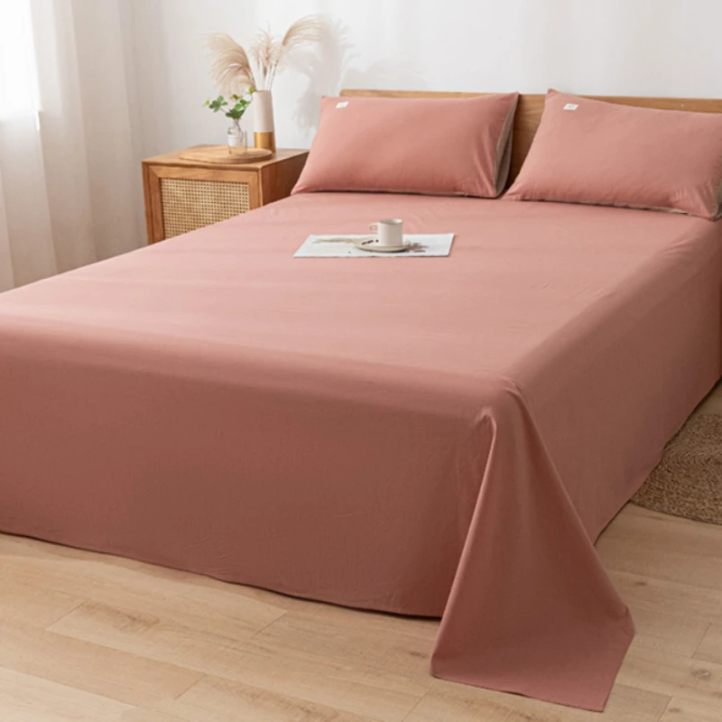 Bed Sheets Solid Flat Non-slip Comfortable Twin Queen Full Size Mattress Cover Durable Breathable Tender Universal Bedspread