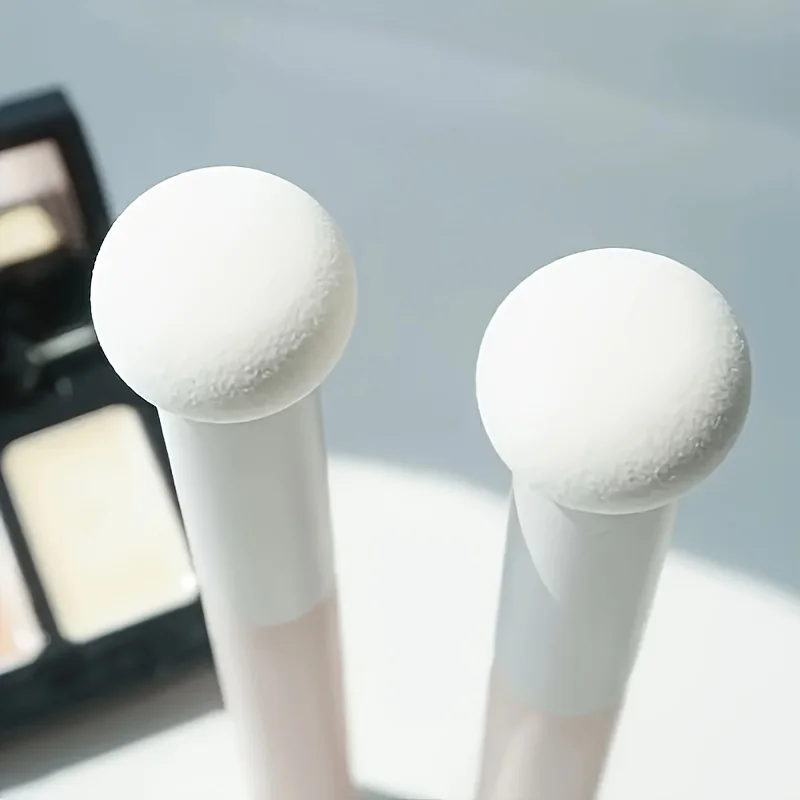 مجموعة إسفنجة مكياج برأس الفطر قطعة واحدة، مناسبة لجميع أنواع البشرة |   خلاط تجميل برأس مستدير ناعم باللونين الوردي والأبيض