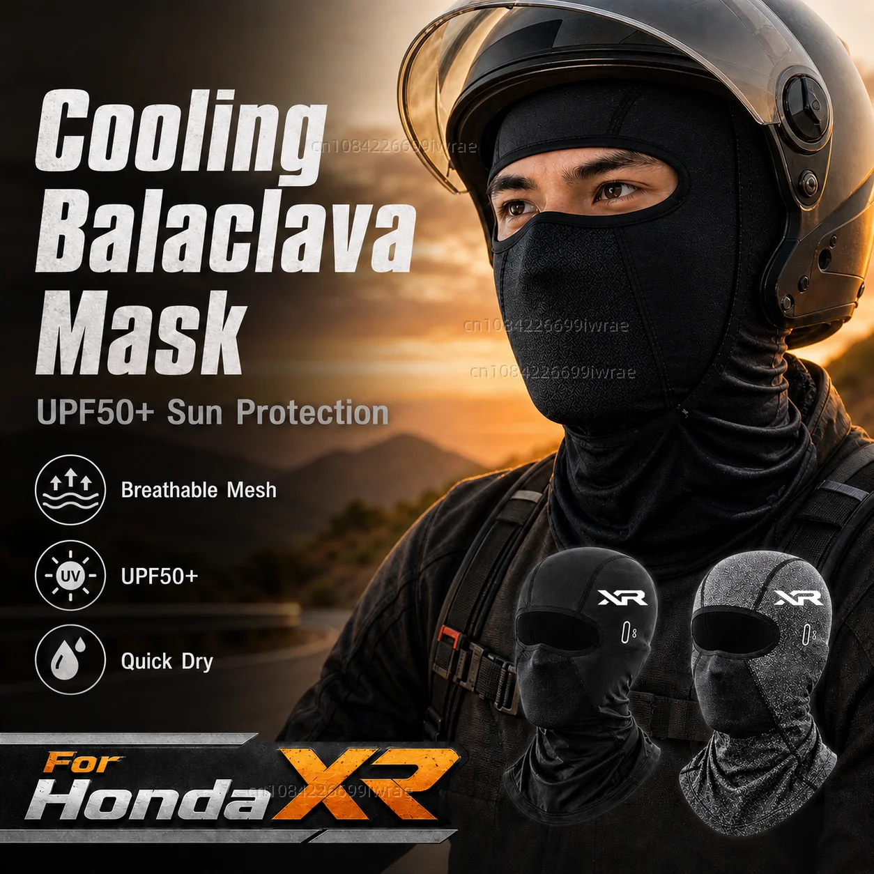Cooling Motorcycle Balaclava Mask UPF50+ UV Protection Breathable Face Cover Summer For Honda XR230MOTARD XR 230 250 400 125