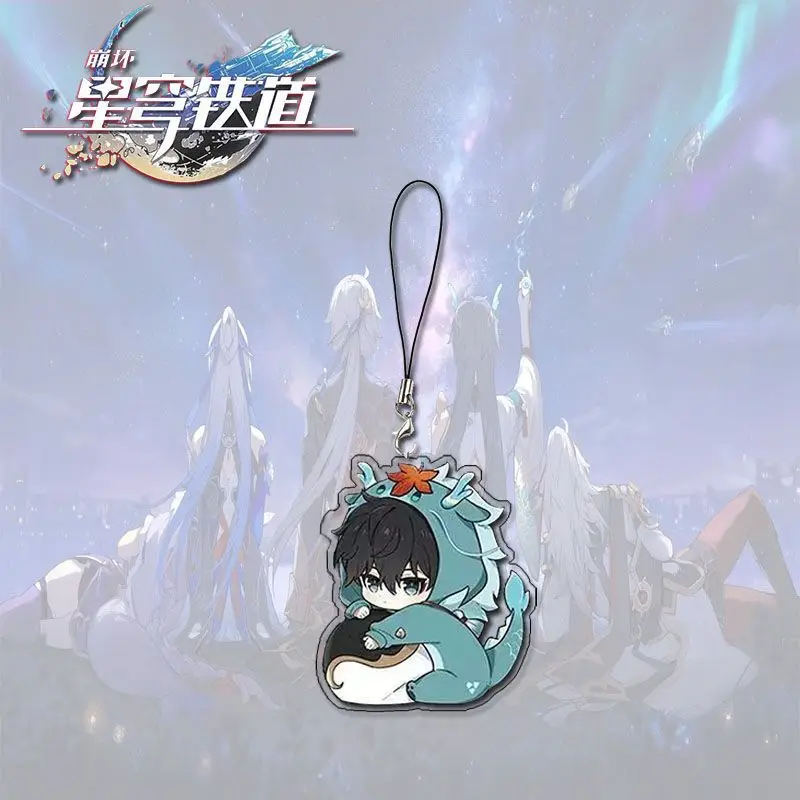 Honkai: Star Rail Figure Phainon Keychain Hyacine Cipher Anaxa Castorice Mydei Acrylic Keyring Cute Anime Fans Gifts Accessories