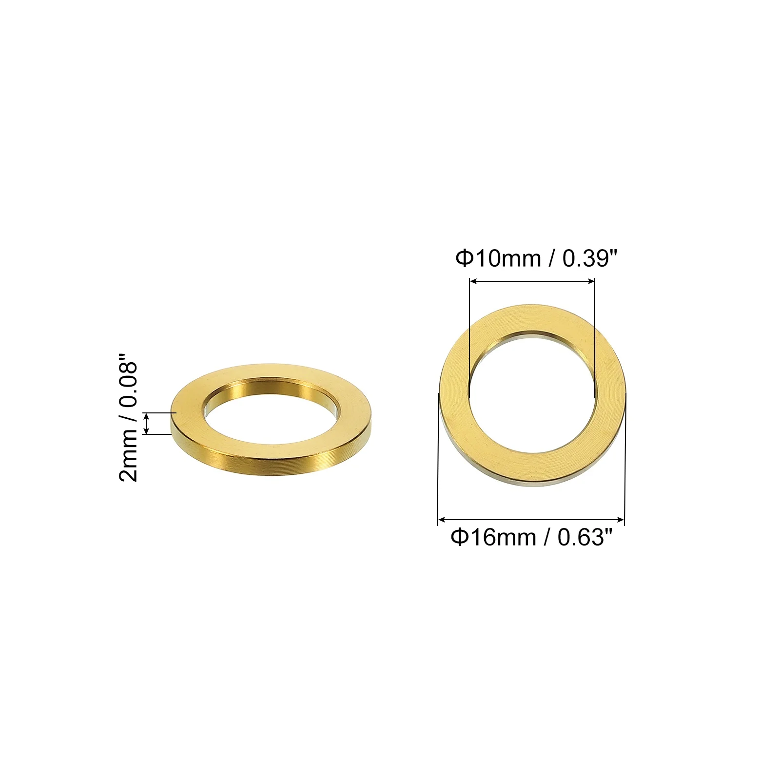 Uxcell 5/10/15pcs Gold Titanium Flat Washer M4 M10 1mm/2mm Thickness Metric Flat Washer Fasteners kit Washers Rings