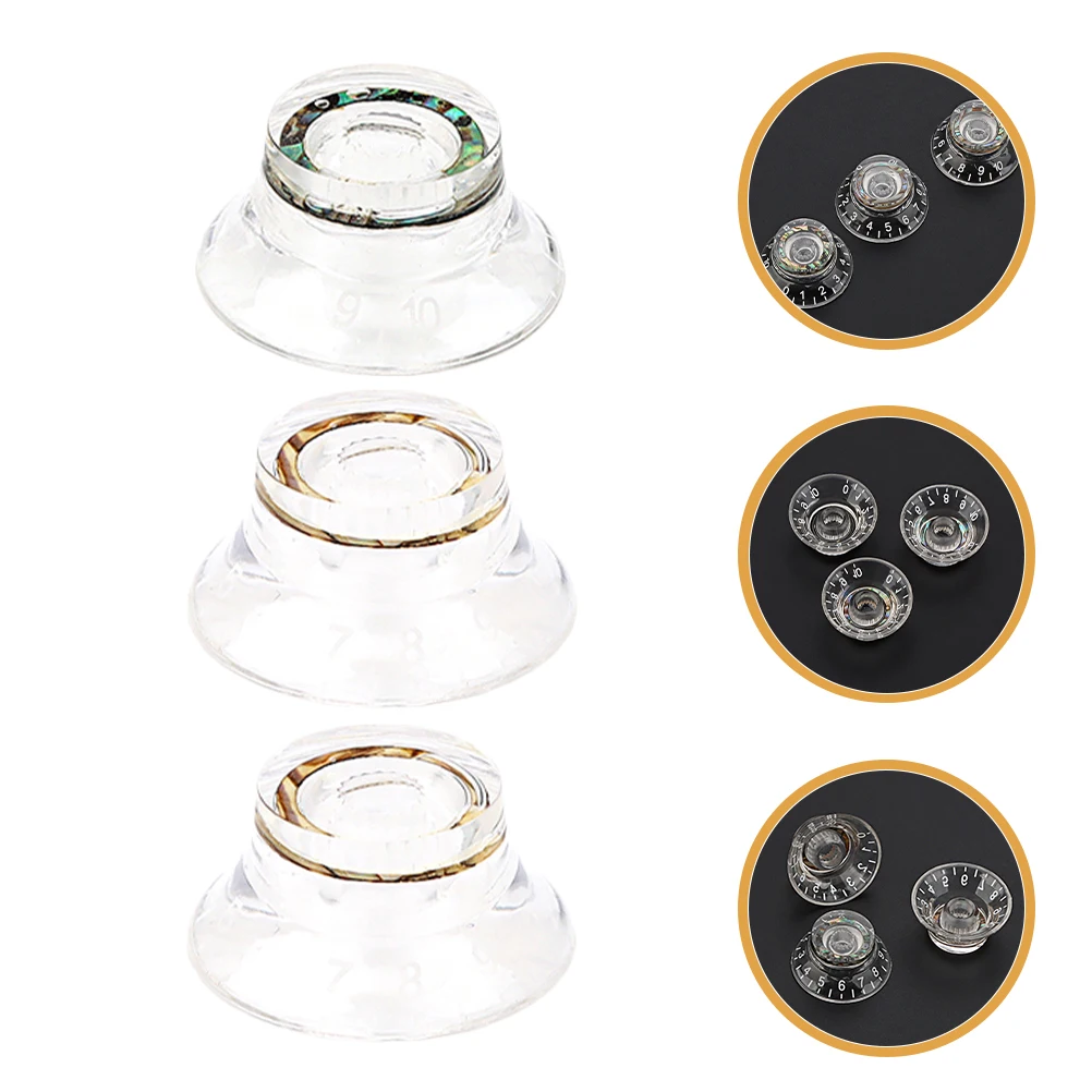 

3 Pcs Guitar Knob Accessory Control Electric Tone Replacement Knobs for Repair Parts Tuner