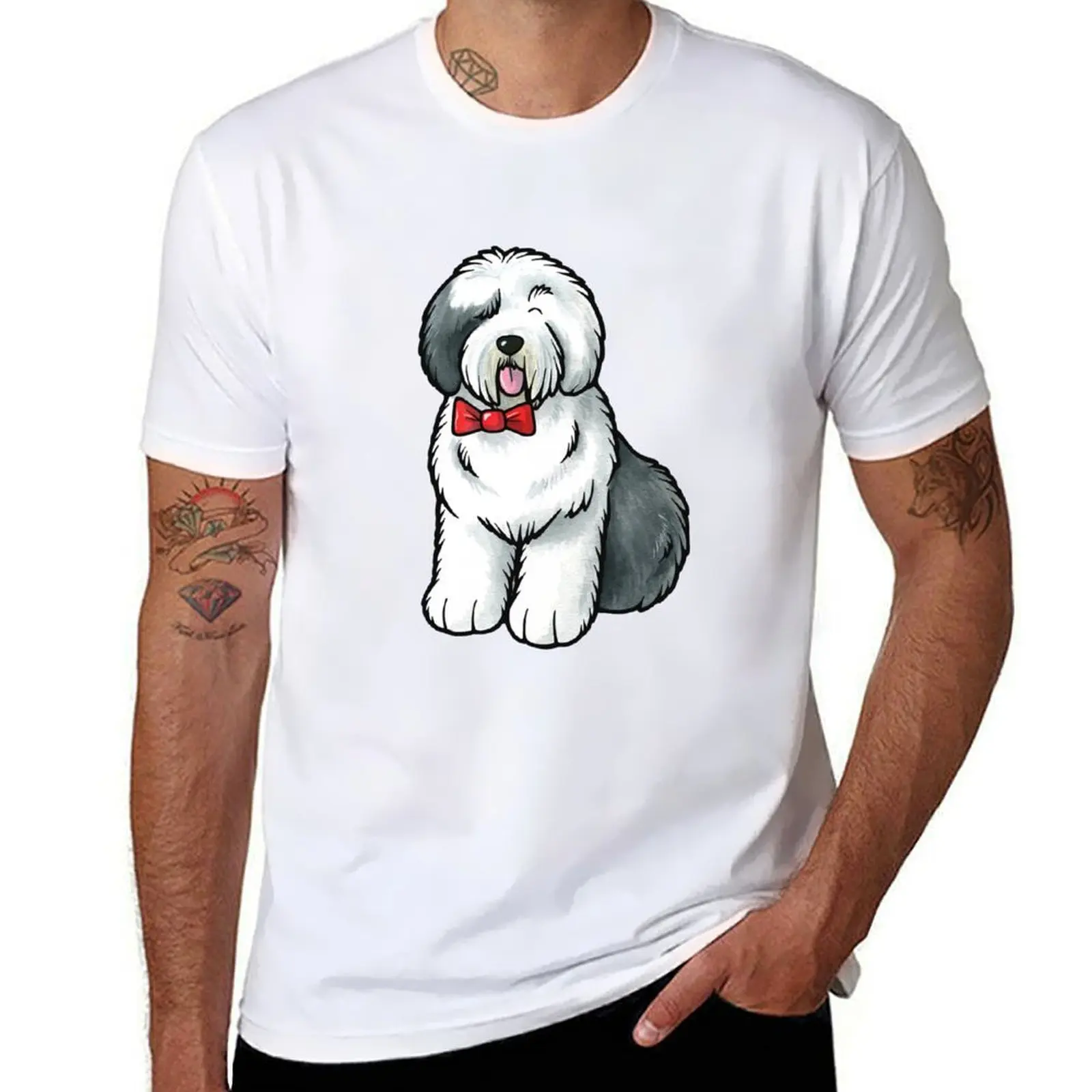 

Old English Sheepdog T-Shirt man t shirt cotton high quality anime t shirts oversize T-Shirt
