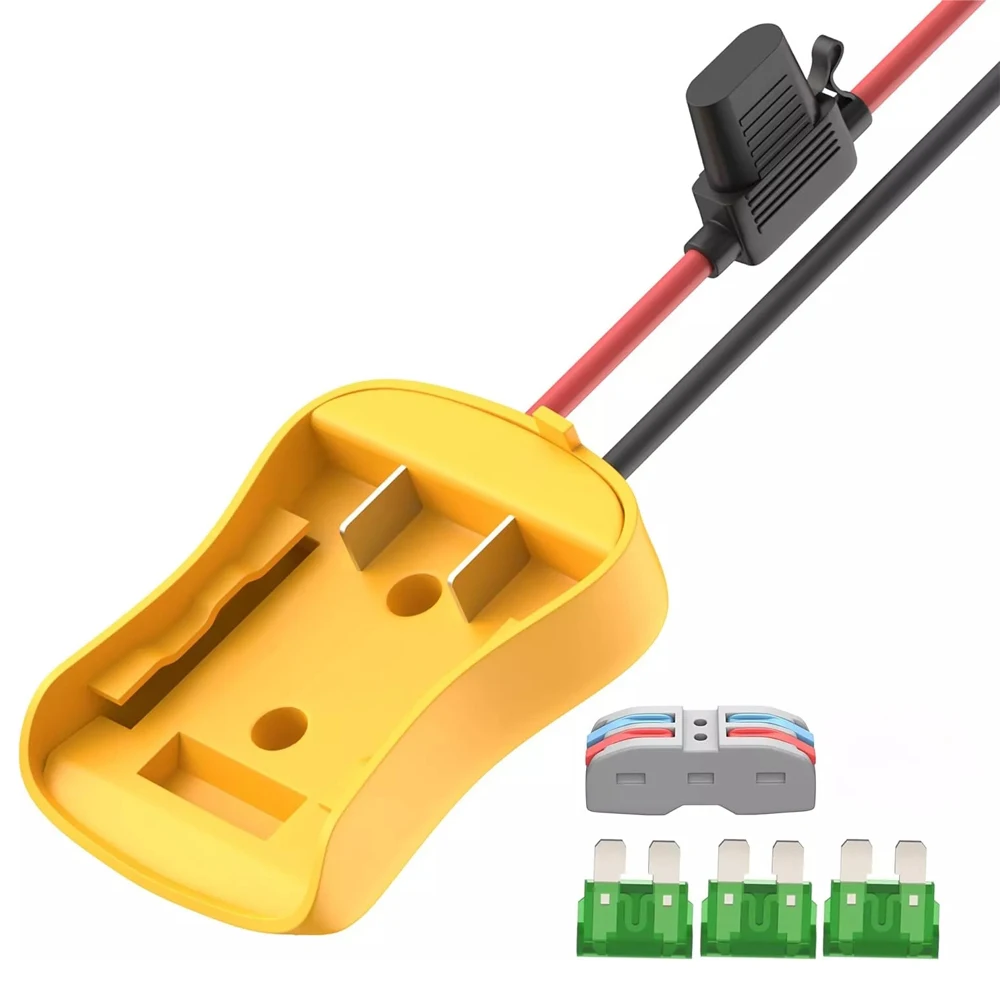 Power Wheels Adapter for Dewalt 20V Battery Adapter with Switch Fuse & Wire Terminals 12AWG Wire DIY Ride On Truck RC Car Toys