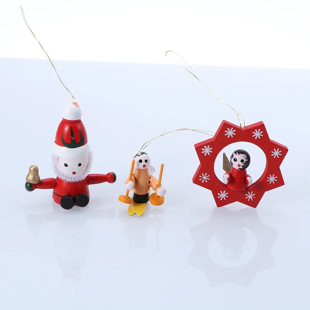 

12 PCS Christmas Decorations Tree Ornaments Hanging Pendants Decorate Wooden 12pcs