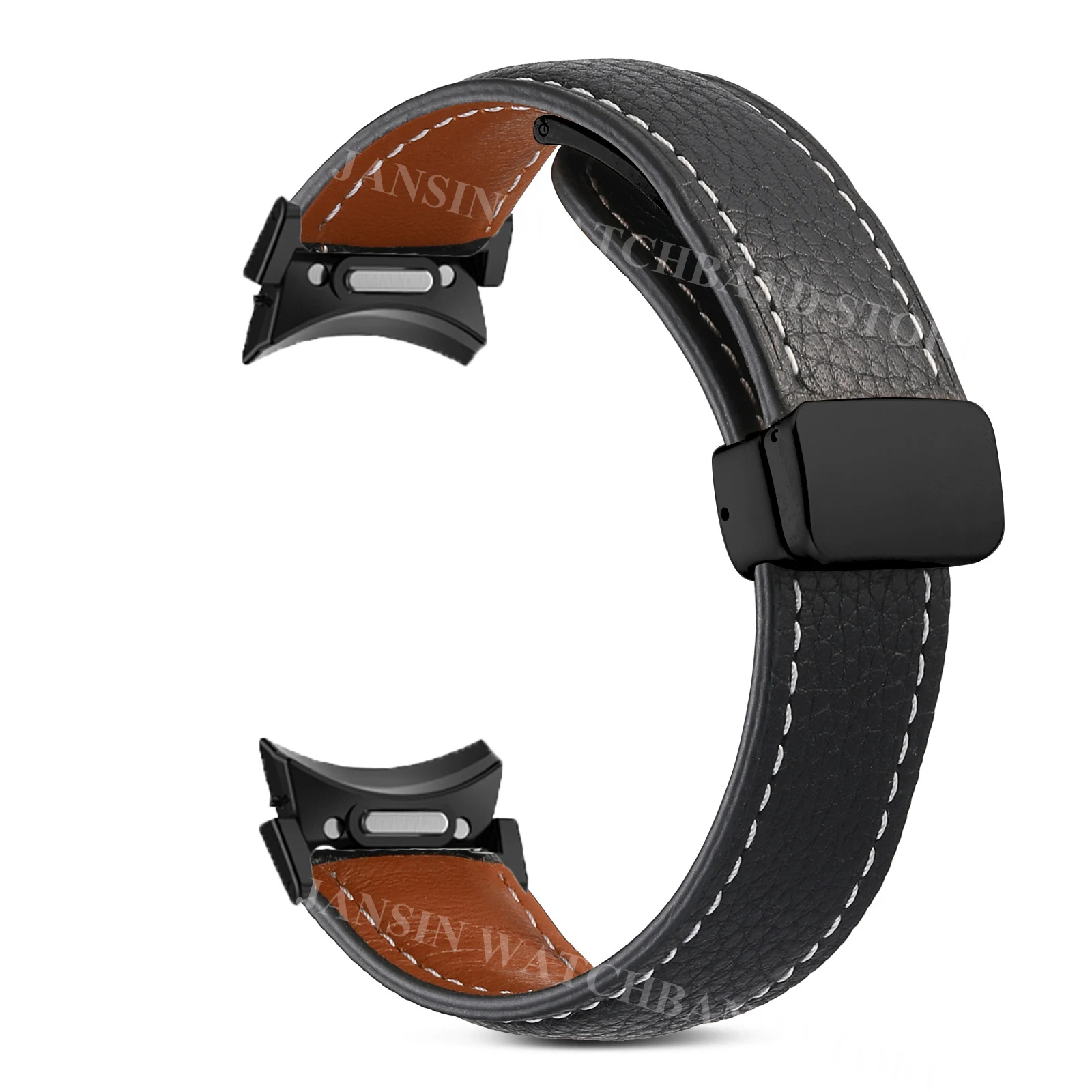 No Gaps Leather Band For Samsuang Galaxy Watch 7 6 5 4 40 44mm 5Pro Magnetic Buckle Strap Galaxy Watch 4 6 Classic 43 4742 46mm