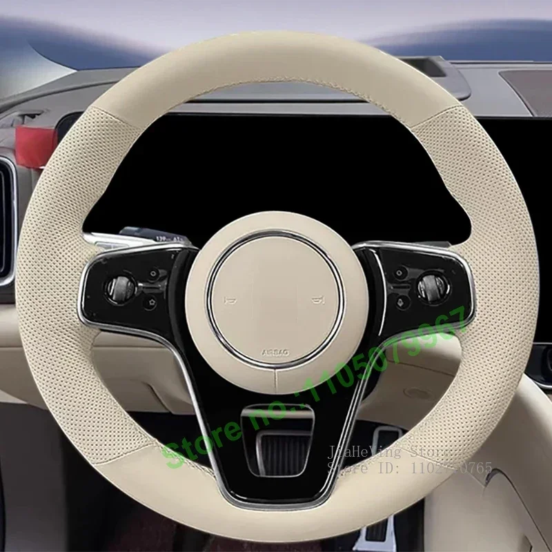 

DIY Hand-Stitched Non-slip Breathable Durable PU Leather Car Steering Wheel Cover for AITO M8 2025 Interior Accessories