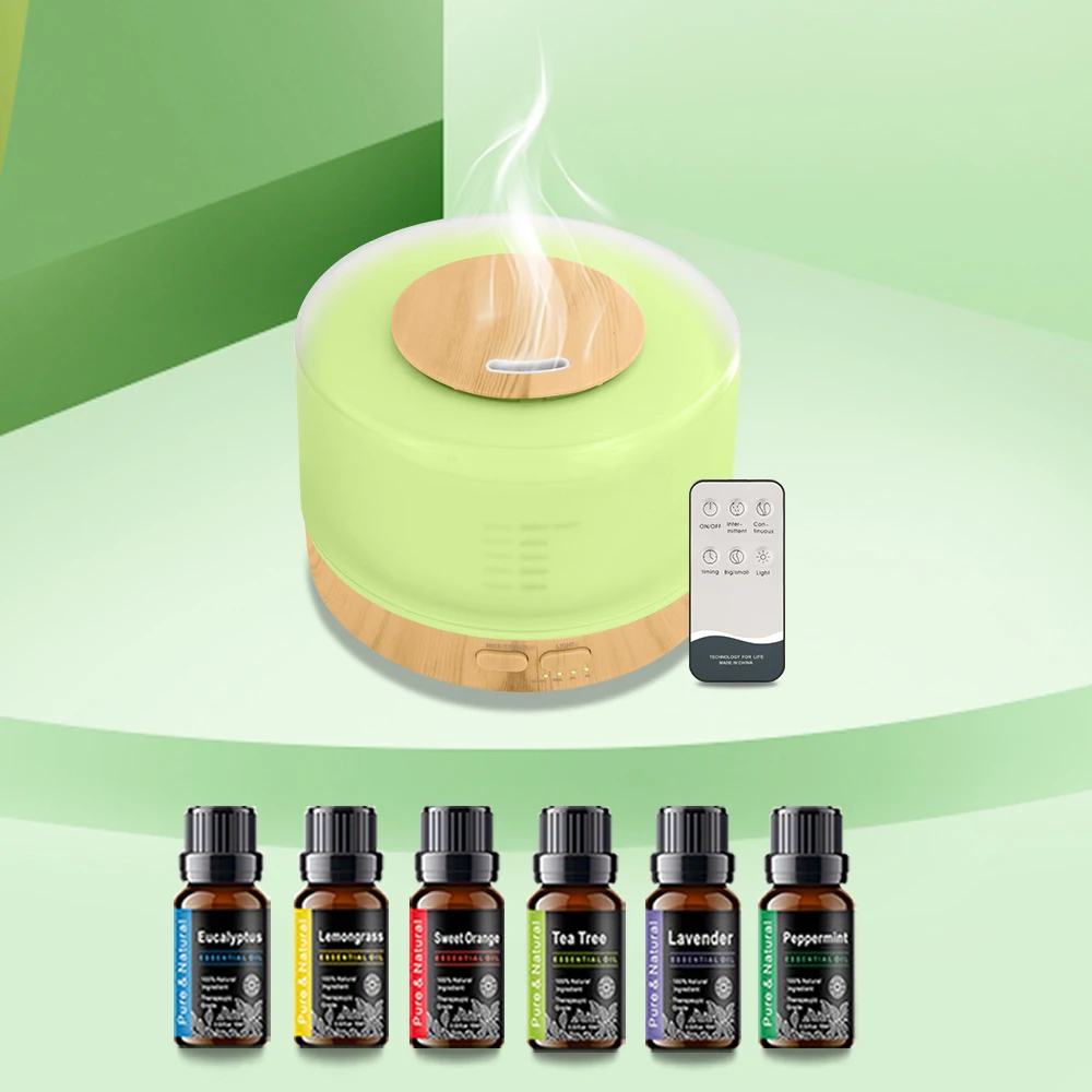 

Diffuser For Home 7 Color LED Diffuser with 6 Oils | 500ml Humidifier Auto Shut Off Whisper Quiet Operation