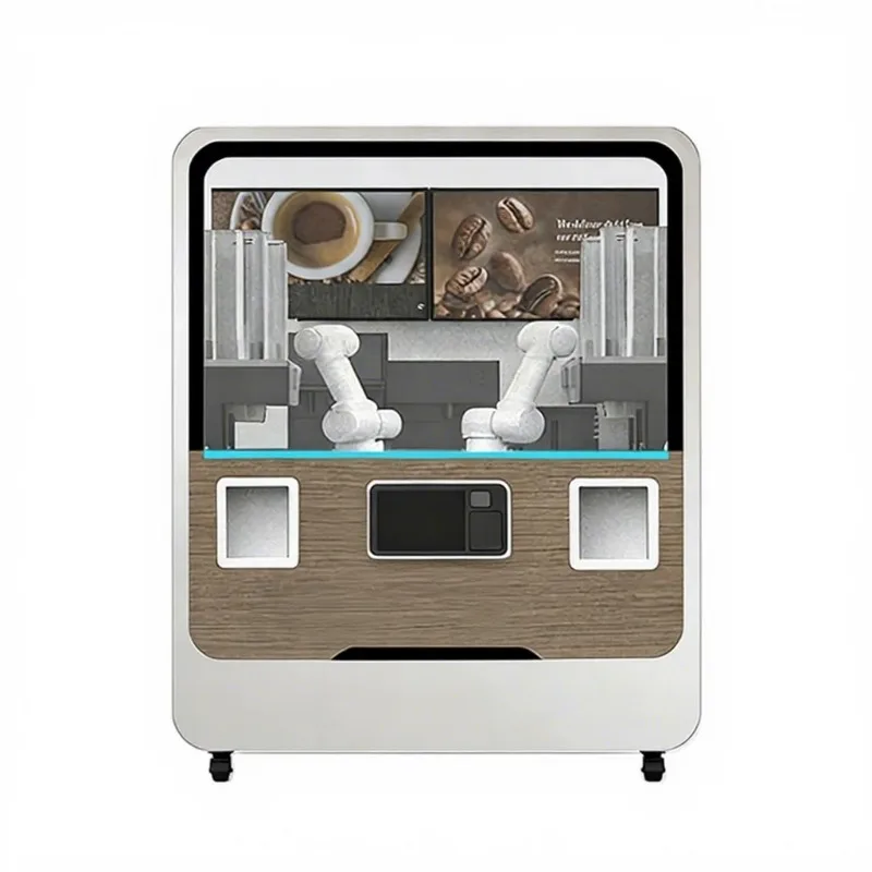 Customized Fully Automatic Smart Coffee Vending Machine With 6 Axis Collaborative Robotic Arm Commercial Beverage Equipment