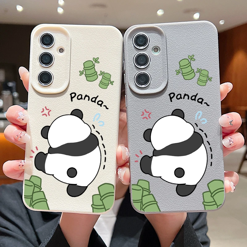 Headless Panda Case For Samsung Galaxy A55 A35 A25 A15 S24 S23 S22 Ultra S21 S20 FE A16 A52 A53 A14 A34 A54 5G Silicone Cover