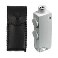 Compact 160X 200X Zoom Lighted Microscope Jewelers Loupe Magnifying Glass Powerful Magnification for Specimen Inspection