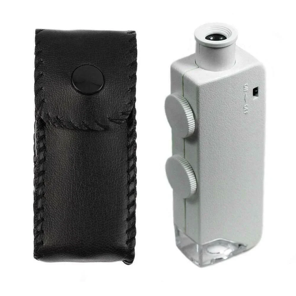 Compact 160X 200X Zoom Lighted Microscope Jewelers Loupe Magnifying Glass Powerful Magnification for Specimen Inspection