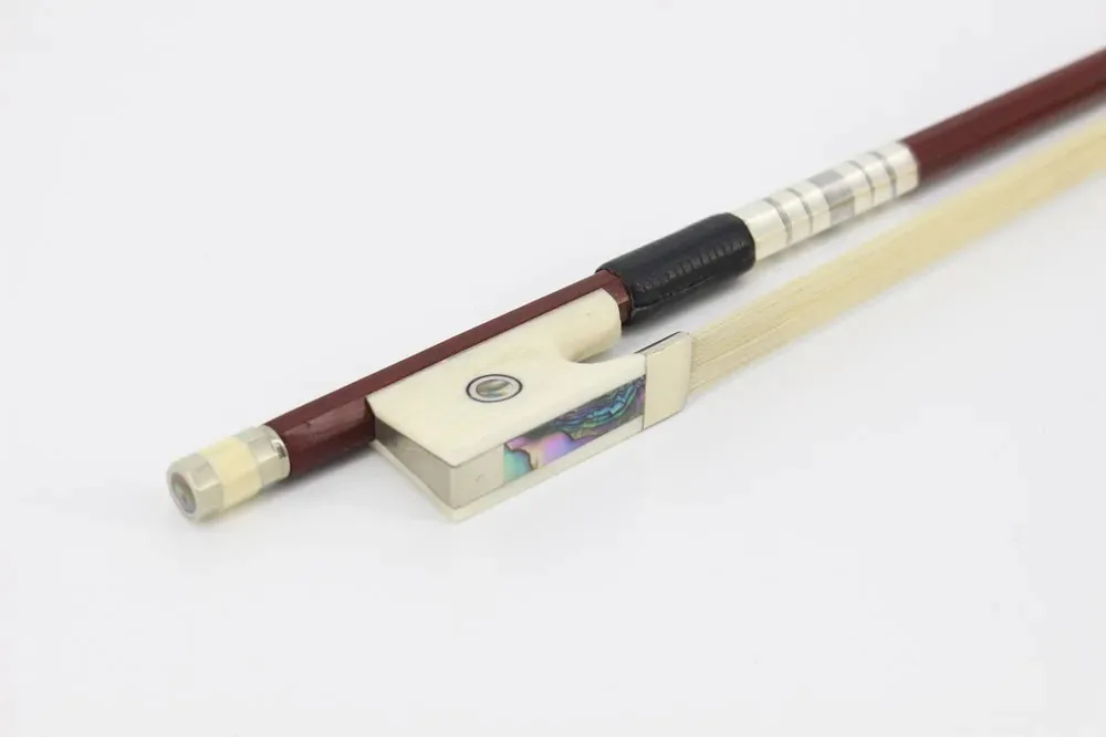 4/4 Violin Bow with Fisheye & Shell, Faux Bone Frog, Colored Decorative Fiddle Bow, High Quality