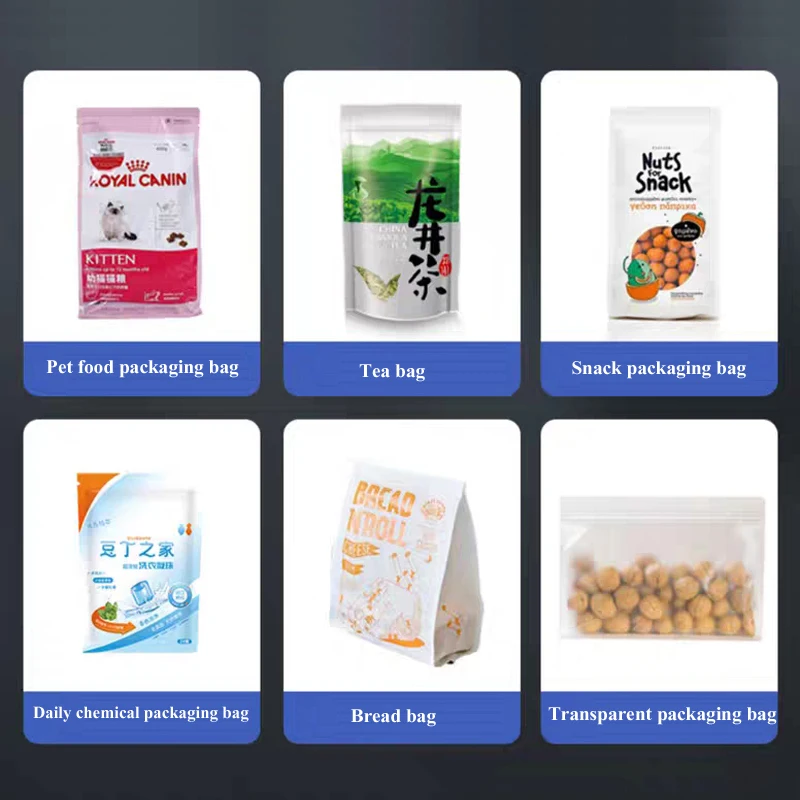 

Food Bags Continuous Sealing Machine Automatic Plastic Film Packag Machine Additional Equipment Printing Date