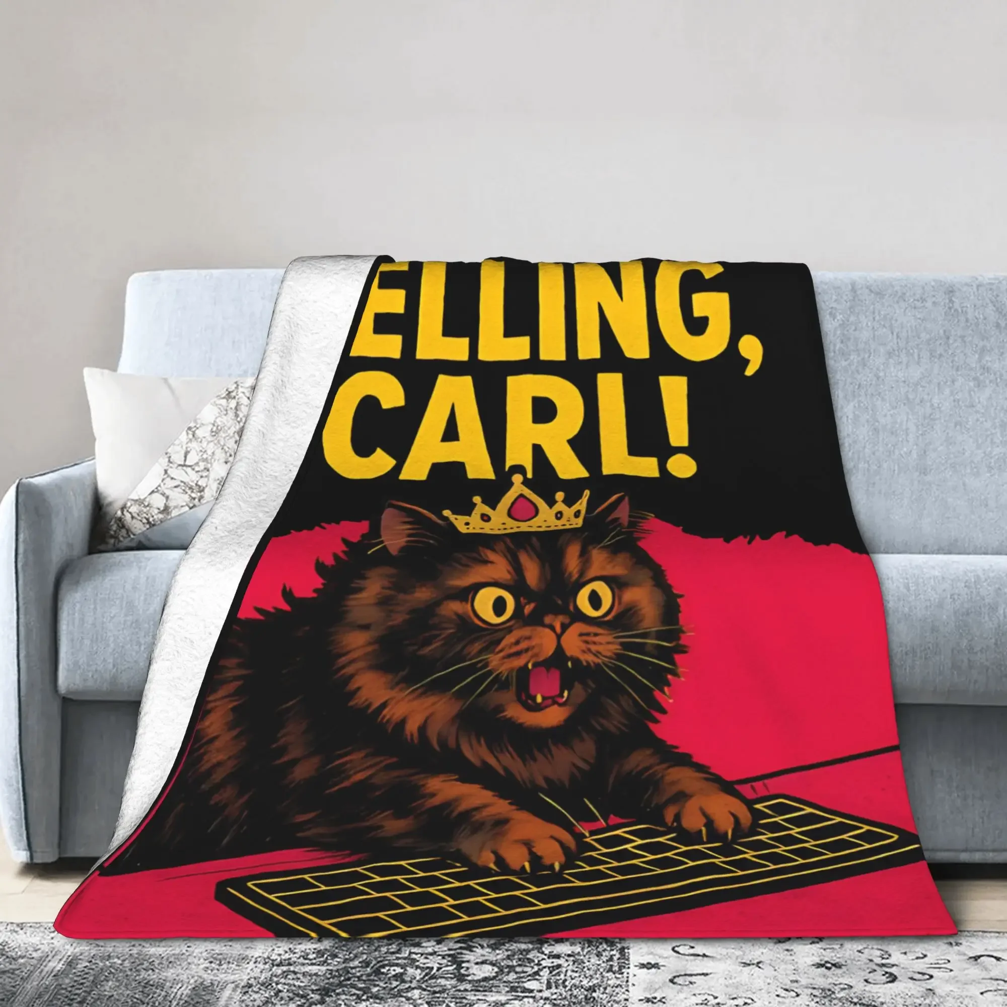 Custom Dungeon Crawler Carl Plush Blanket I Am Yelling Carl! Awesome Throw Blanket For Home 200x150cm Rug Piece,