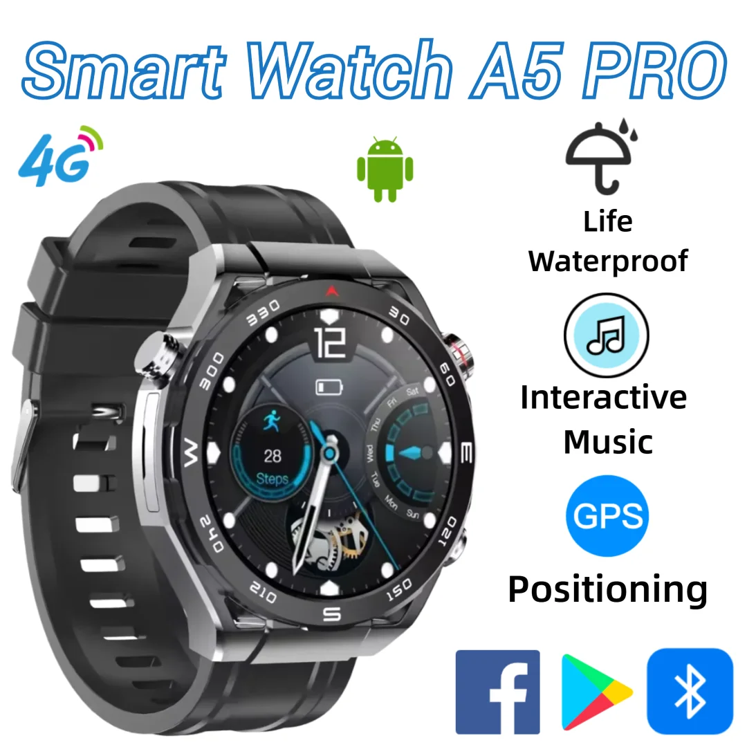 

4G/5G All Network A5 Pro Новые Смарт-часы Android Amoled Большой Экран 200 Вт Камера 256 ГБ Память Вызов GPS Позиционирование Wi-Fi Спорт